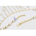 Women's Necklace 925 Sterling Silver gold plated culture white pearl stone P 464
